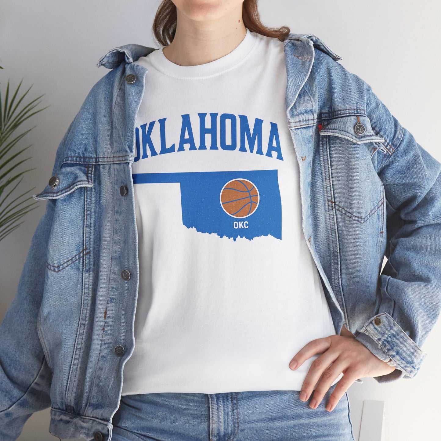 Oklahoma City Basketball Shirt | OKC Basketball Style Tee | Blue & Orange Oklahoma State T-Shir