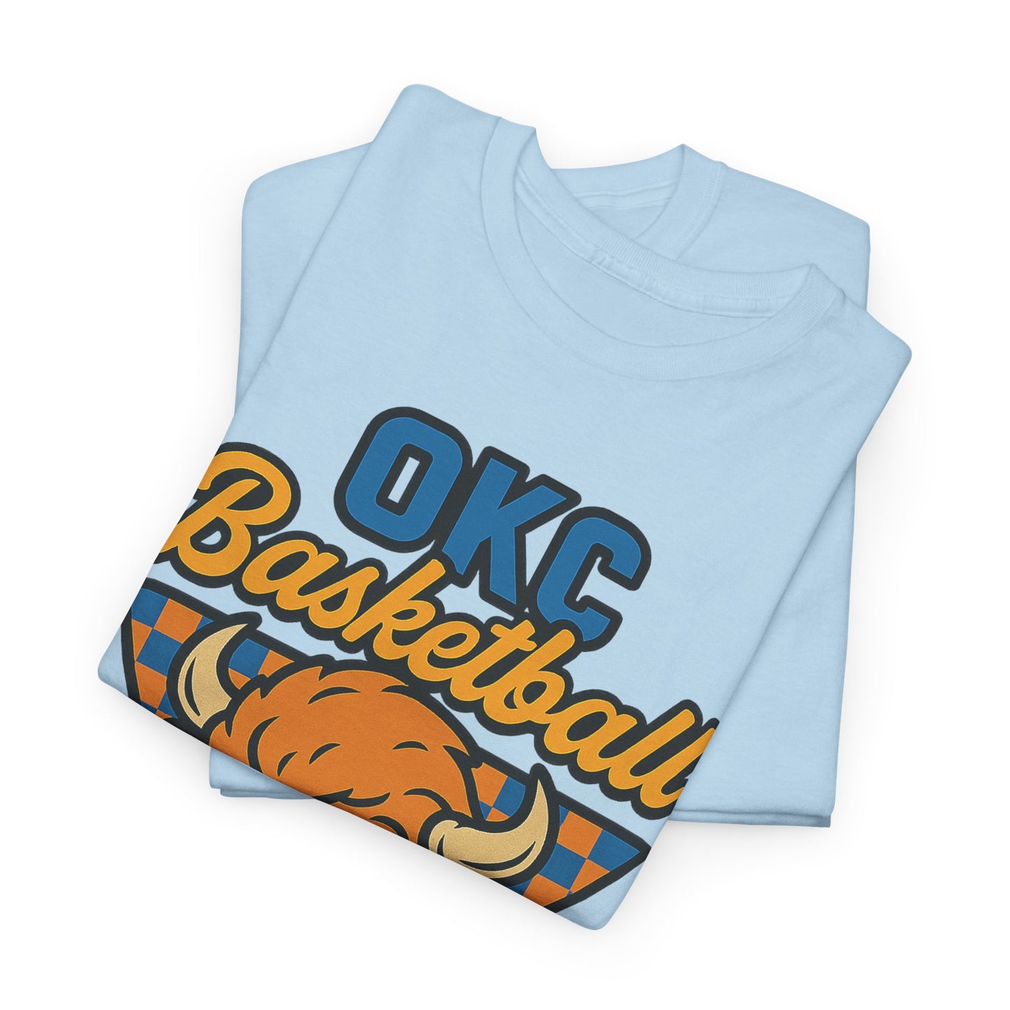 OKC Basketball Bison T-Shirt | Oklahoma City Retro Basketball Tee | Thunder Style Shirt | OKC Fan Gift | Vintage Sports Graphic