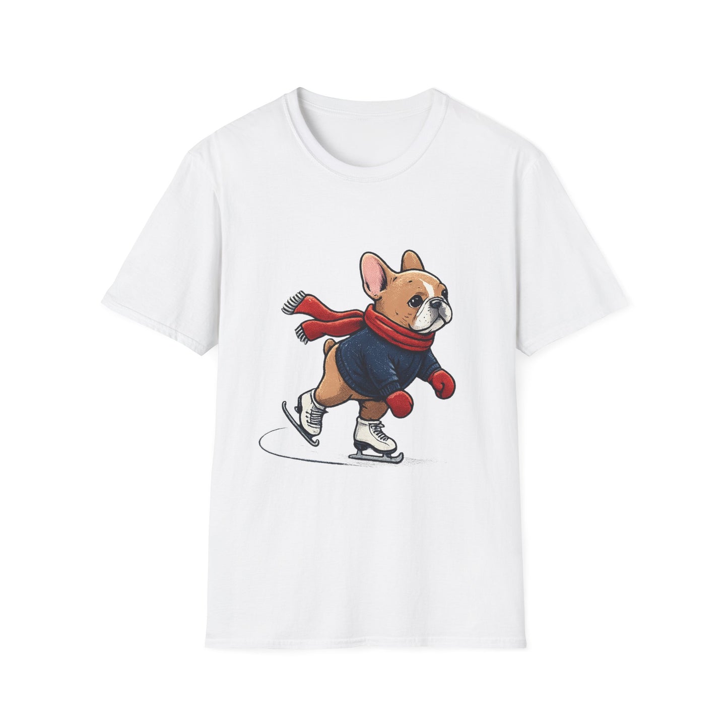 French Bulldog Ice Skating Shirt – Cute Winter Frenchie Tee, Holiday Dog Lover Gift, Skating Frenchie T-Shirt, Cozy Winter Puppy Graphic Tee