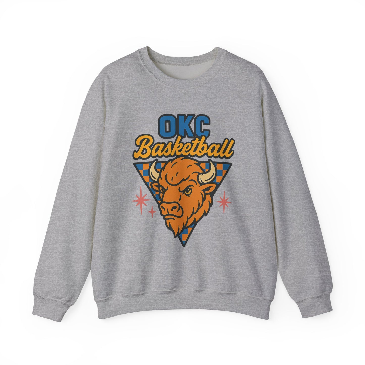 OKC Basketball Sweatshirt | Oklahoma City Retro Sports Crewneck | Bison Graphic Sweatshirt | Cozy Game Day Hoodie Alternative | OKC Fan Gift