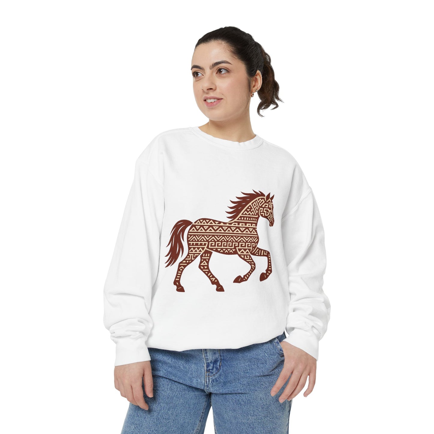 Oklahoma Football Sweatshirt | Aztec Horse Inspired Pullover | Western Game Day Crewneck | Rustic Oklahoma Pride Sweater