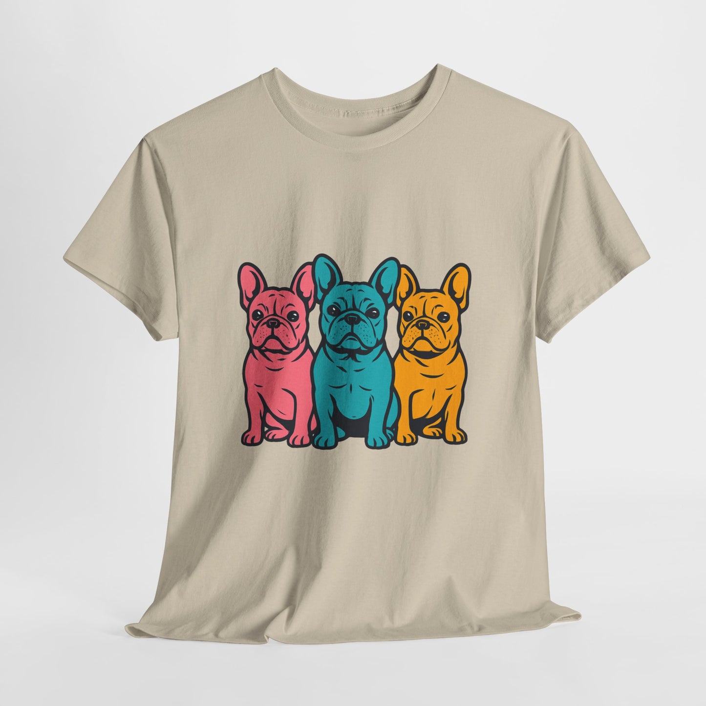 Pop Art French Bulldog T-Shirt | Colorful Frenchie Graphic Tee | Retro Dog Lover Shirt | Bright 80s Style Pet Gift | Fun Unisex Dog Mom Shirt