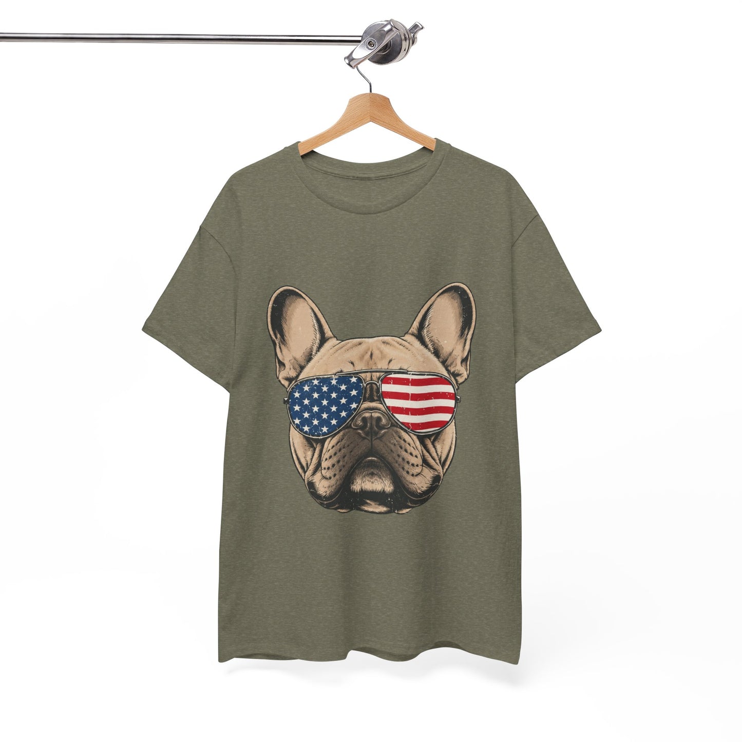 Patriotic French Bulldog Shirt, American Flag Sunglasses Frenchie Tee, Fourth of July Dog Lover Shirt, USA French Bulldog Gift