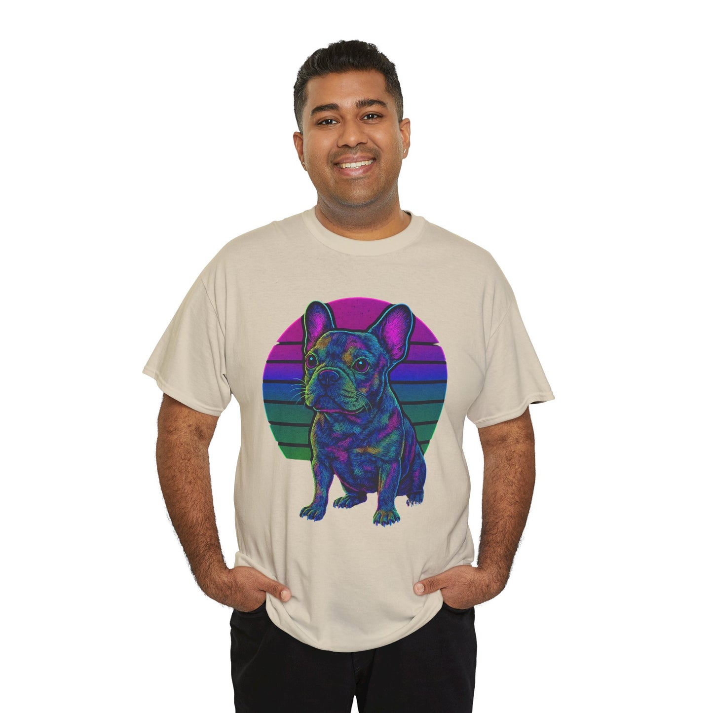 Neon French Bulldog T-Shirt | Retro 80s Frenchie Tee | Colorful Dog Lover Shirt | Electric Frenchie Gift for Men & Women