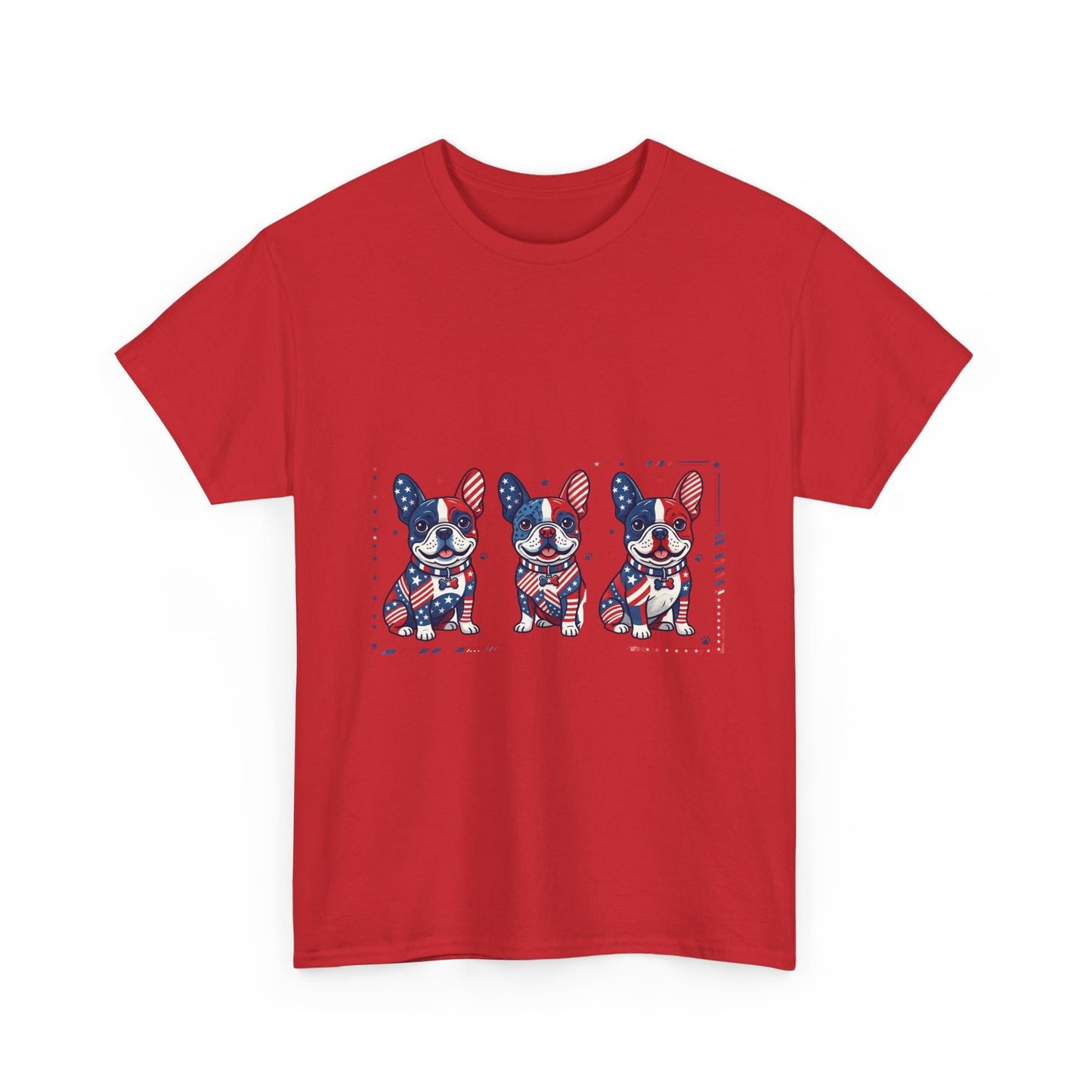 Patriotic French Bulldog Shirt, American Flag Frenchie Trio Tee, Fourth of July Dog Lover Shirt, USA French Bulldog Gift, Frenchie Mom Shirt