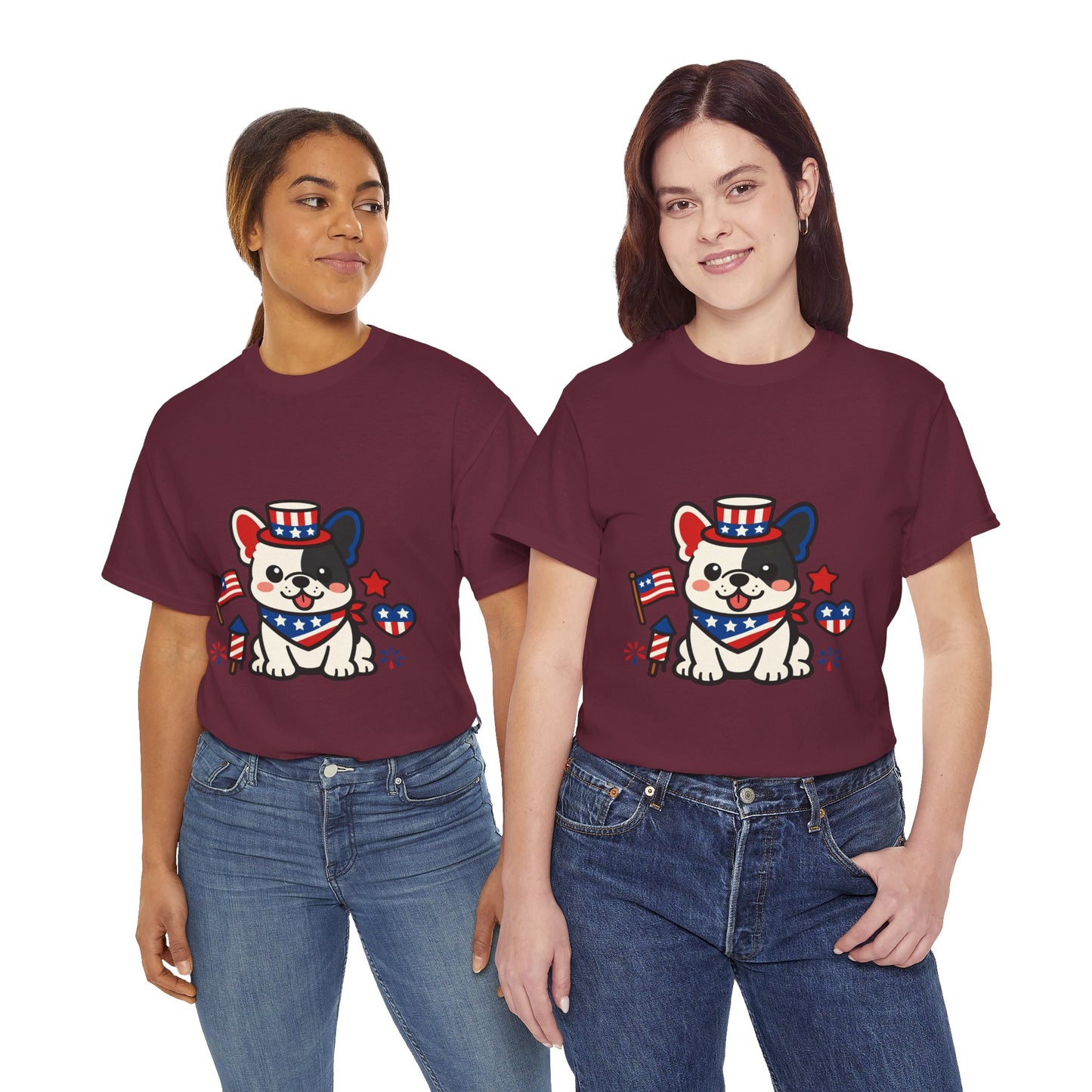 Cute Patriotic French Bulldog Shirt, Kawaii frenchie Fourth of July Tee, American Flag Puppy Shirt, USA Dog Lover Gift, Patriotic Frenchie