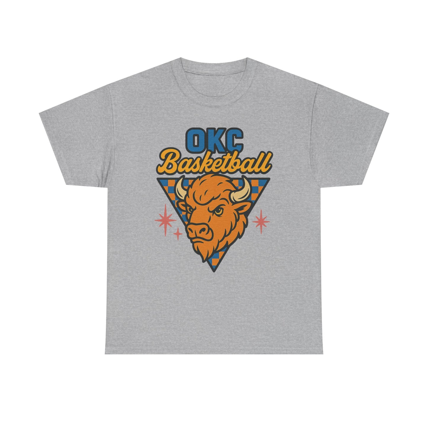OKC Basketball Bison T-Shirt | Oklahoma City Retro Basketball Tee | Thunder Style Shirt | OKC Fan Gift | Vintage Sports Graphic