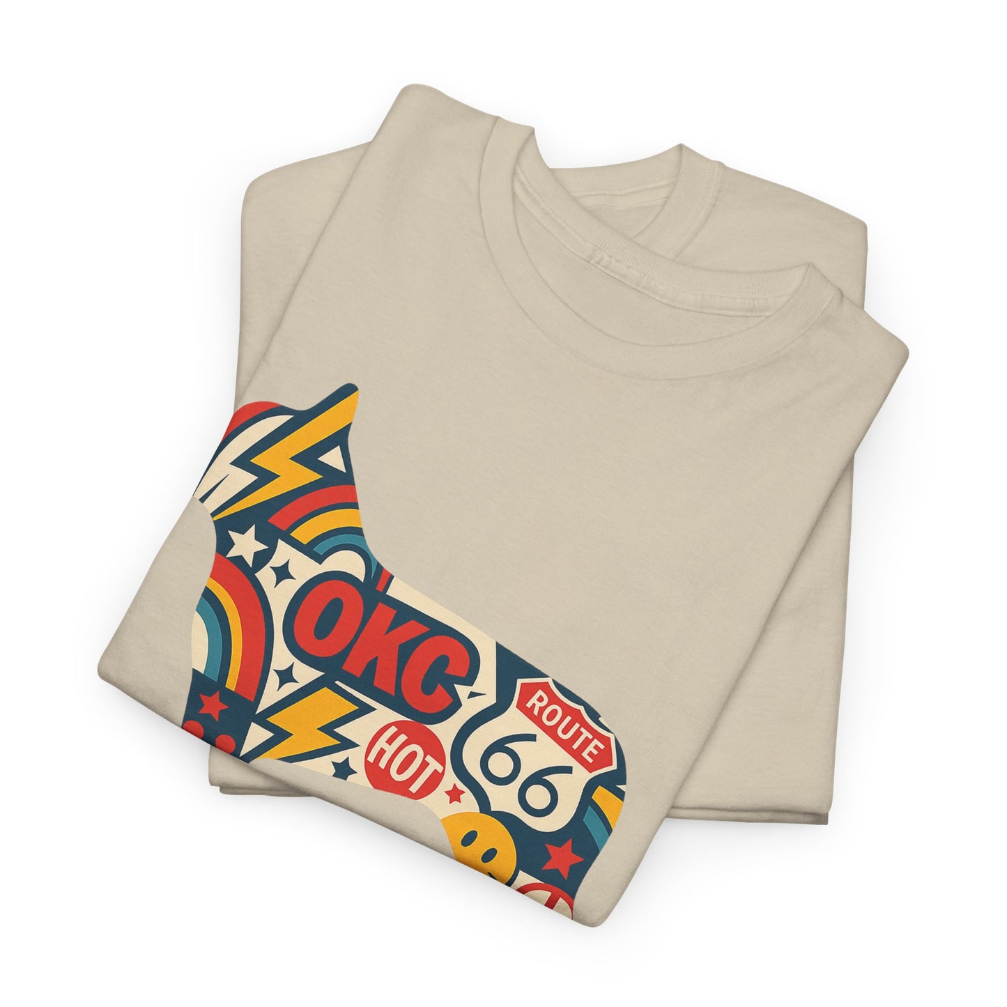 Oklahoma Route 66 French Bulldog T-Shirt | Retro OKC Frenchie Tee | Vintage Route 66 Dog Lover Shirt | Oklahoma Pride Gift for Frenchie Fans