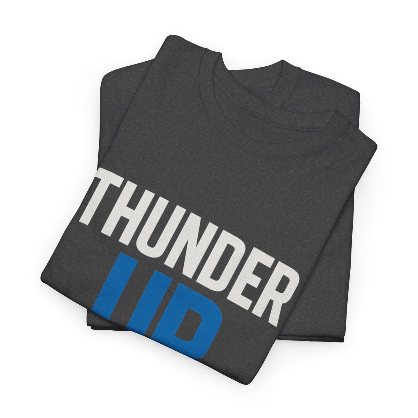 Thunder Up Oklahoma City Skyline Shirt – OKC Basketball Fan Tee, Blue & Orange City Skyline Graphic, Oklahoma Hoops Spirit Wear, Game Day T-Shirt