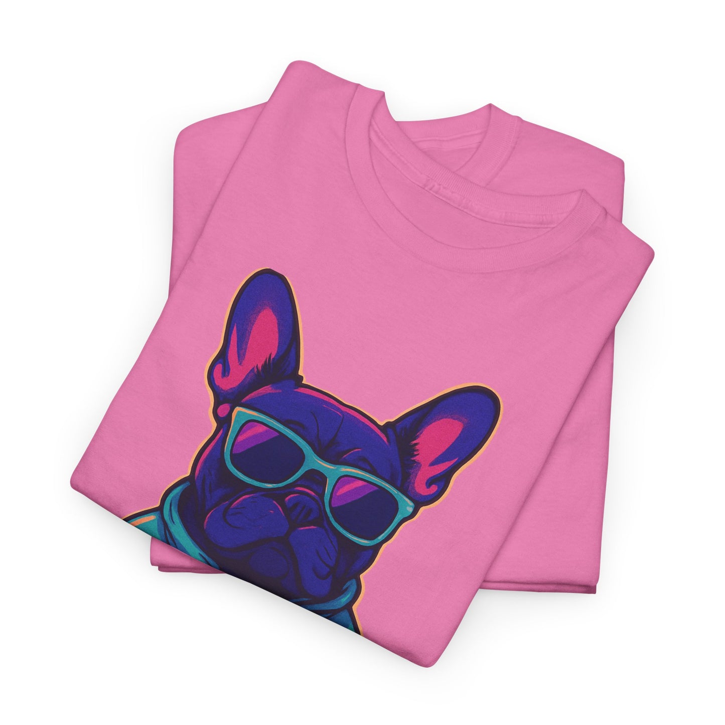 Vaporwave Frenchie T-Shirt | Retro Neon Dog Graphic | 80s Style French Bulldog Tee | Colorful Streetwear Gift for Dog Lovers | Cool Pet Apparel