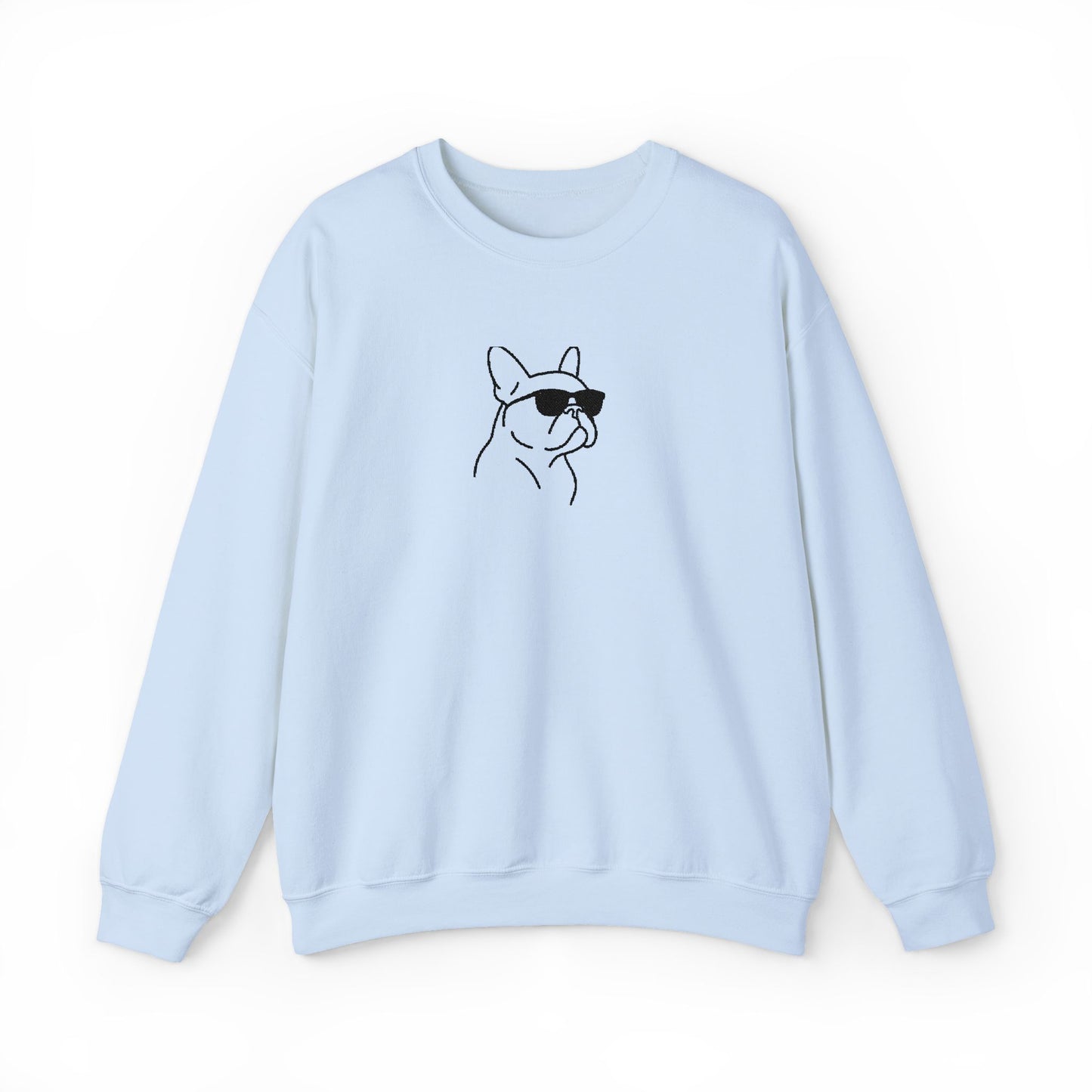 Frenchie in Shades Sweatshirt | Hot Pink French Bulldog Crewneck | Minimal Line Art Dog Lover Gift | Cute Cozy Frenchie Pullover