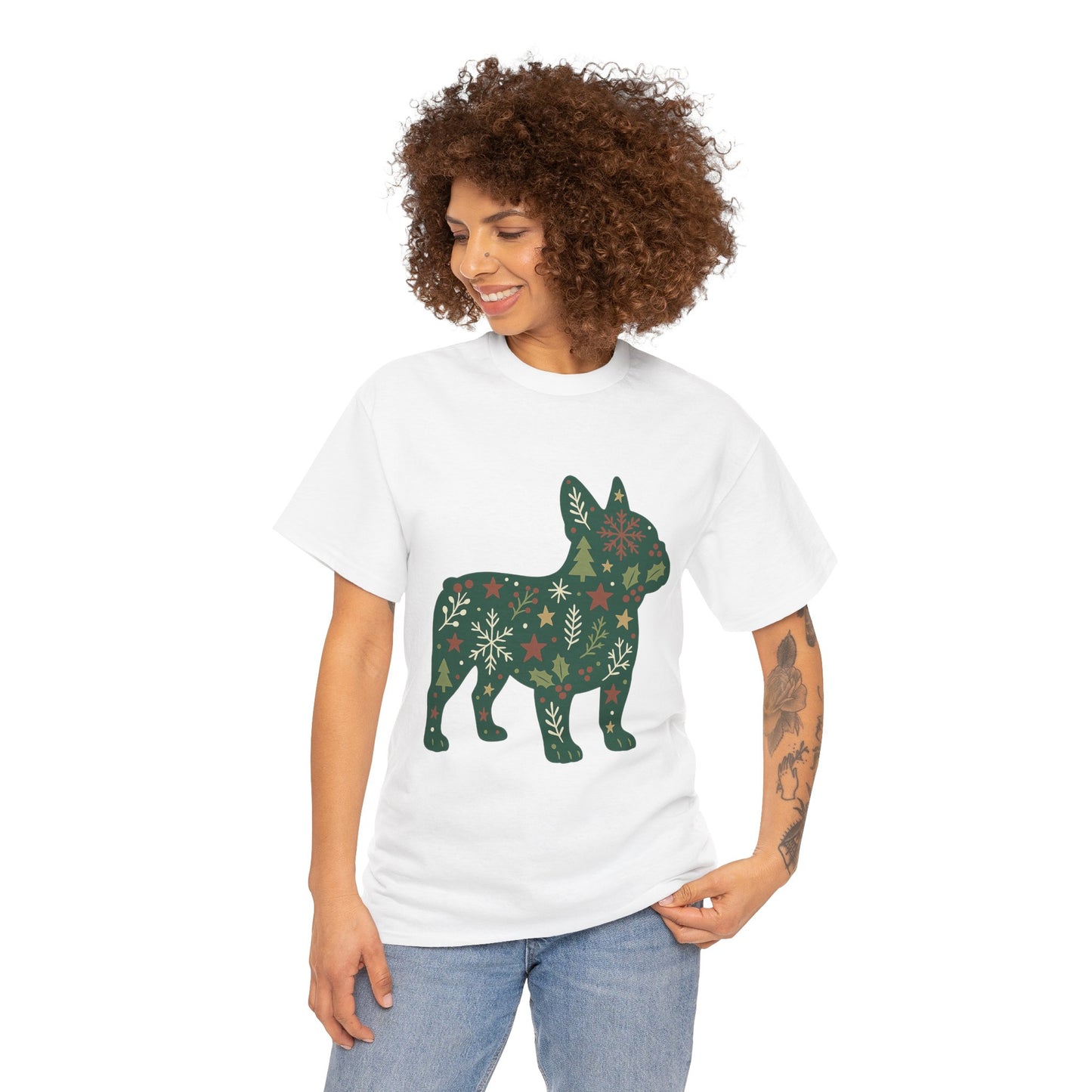 Christmas Frenchie Sweatshirt | Holiday French Bulldog Silhouette | Festive Dog Lover Gift | Cute Winter Frenchie Apparel