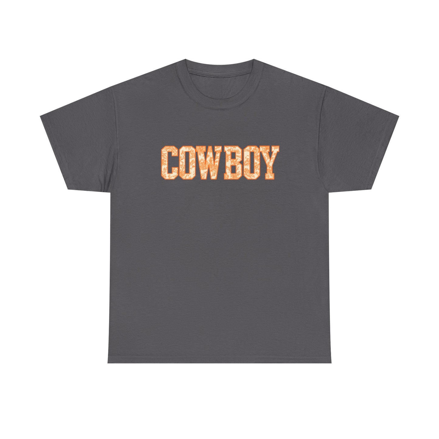 Cowboy Shirt | Western Graphic Tee | Orange Cowboy Typography Shirt | Oklahoma Football Tee | Country Style Cowboy Fan Gift