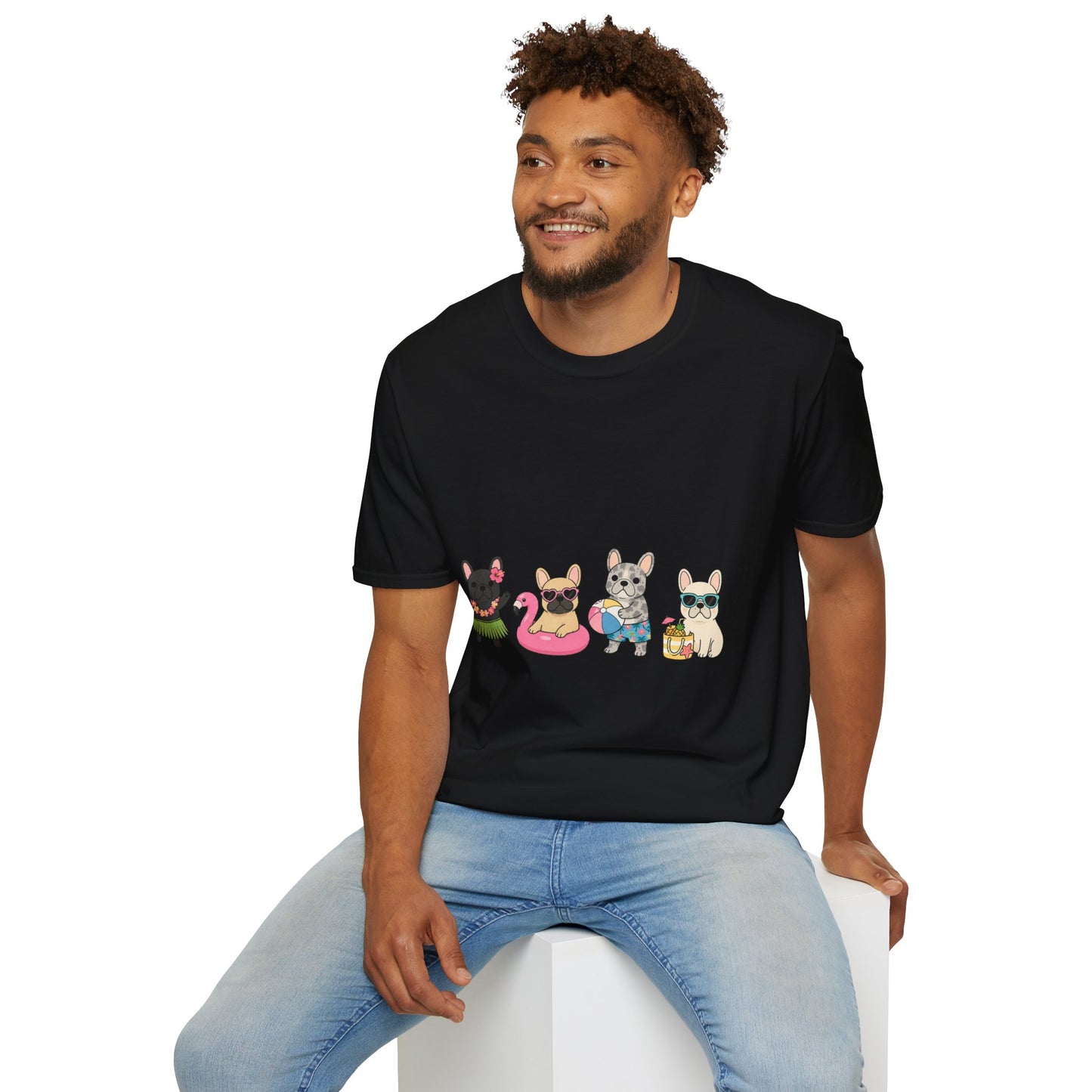 Summer French Bulldog Shirt, Beach Frenchie Tee, Cute Frenchie Summer Shirt, Vacation Dog Mom Shirt, Tropical French Bulldog Graphic Tee
