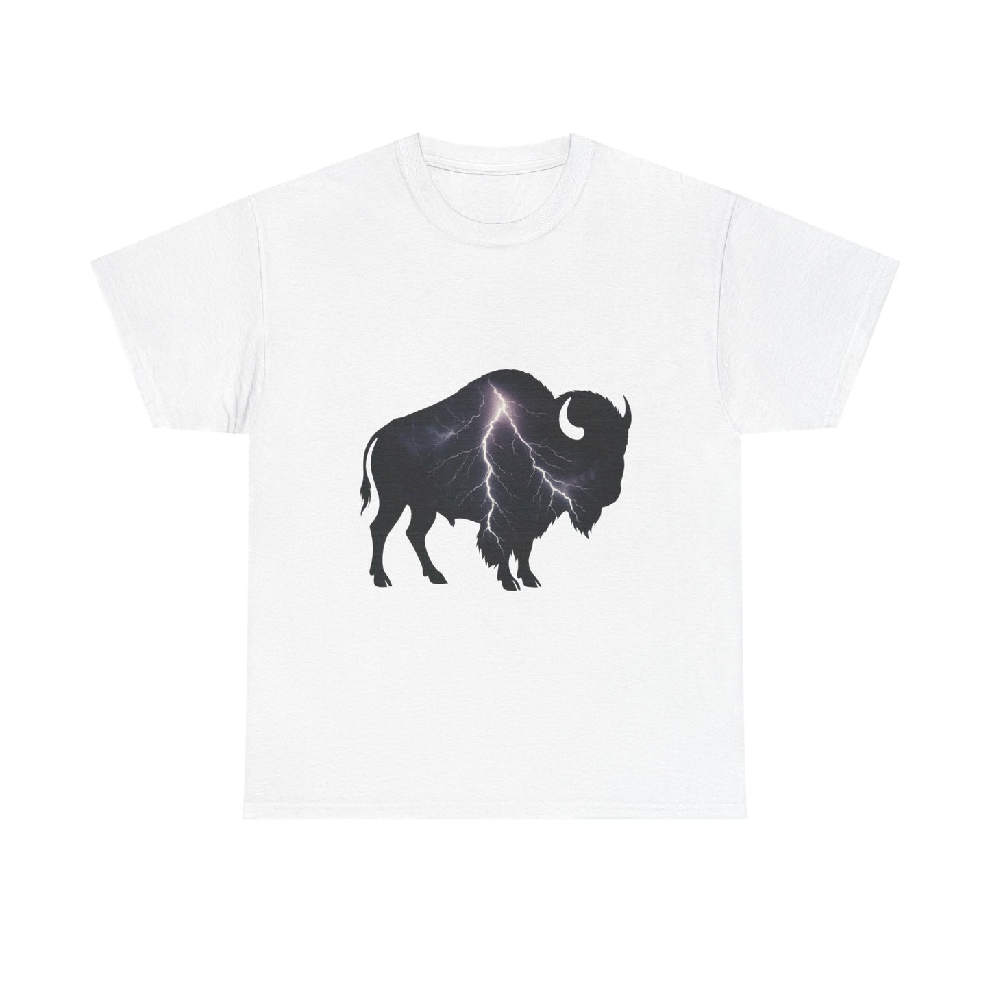 Lightning Bison T-Shirt – Oklahoma City Thunder-Inspired Tee, Electric Bison Graphic Shirt, OKC Basketball Fan Apparel