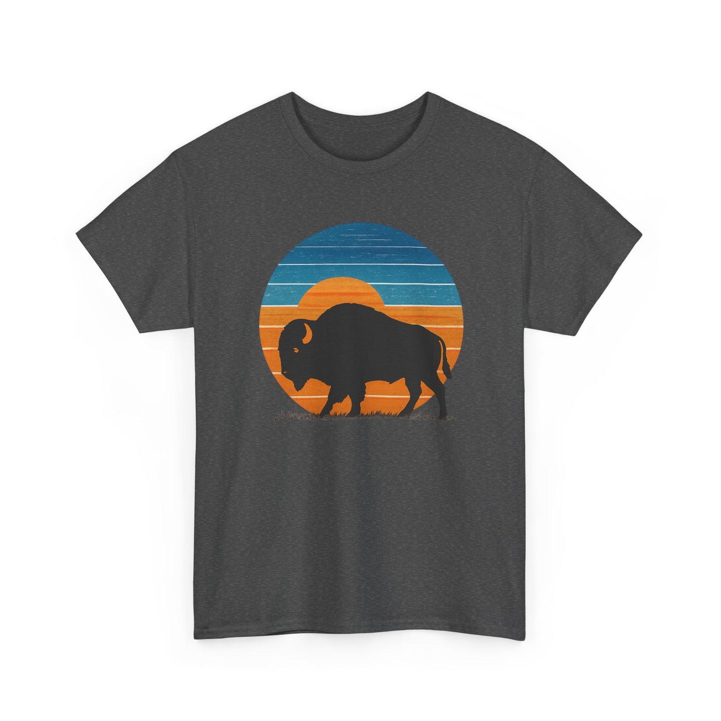 Oklahoma Bison Sunset Shirt | Retro Buffalo Tee | OKC Basketball Colors T-Shirt