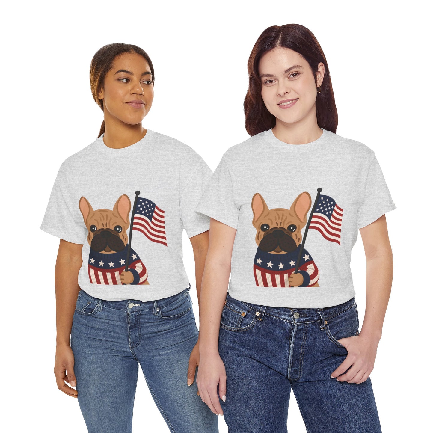 Patriotic French Bulldog Shirt, American Flag Frenchie Tee, Fourth of July Dog Lover Shirt, USA French Bulldog Gift, Patriotic Puppy Sweater Tee