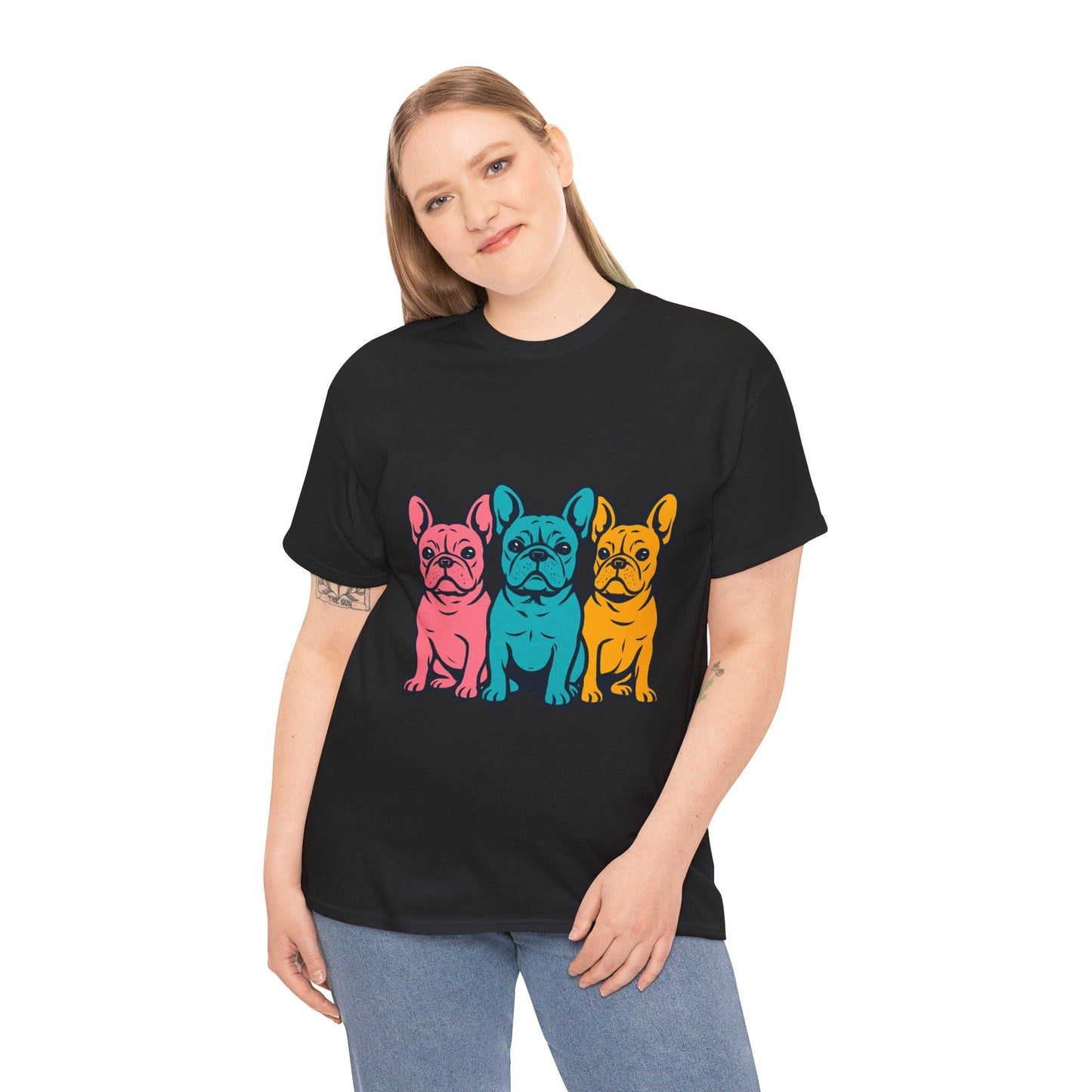 Pop Art French Bulldog T-Shirt | Colorful Frenchie Graphic Tee | Retro Dog Lover Shirt | Bright 80s Style Pet Gift | Fun Unisex Dog Mom Shirt