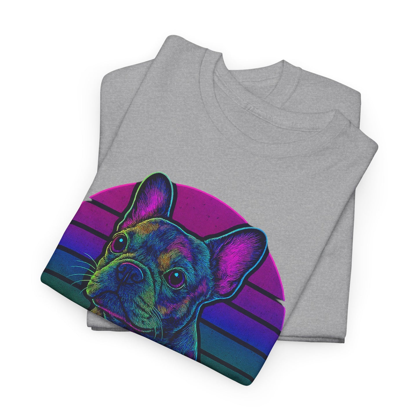 Neon French Bulldog T-Shirt | Retro 80s Frenchie Tee | Colorful Dog Lover Shirt | Electric Frenchie Gift for Men & Women