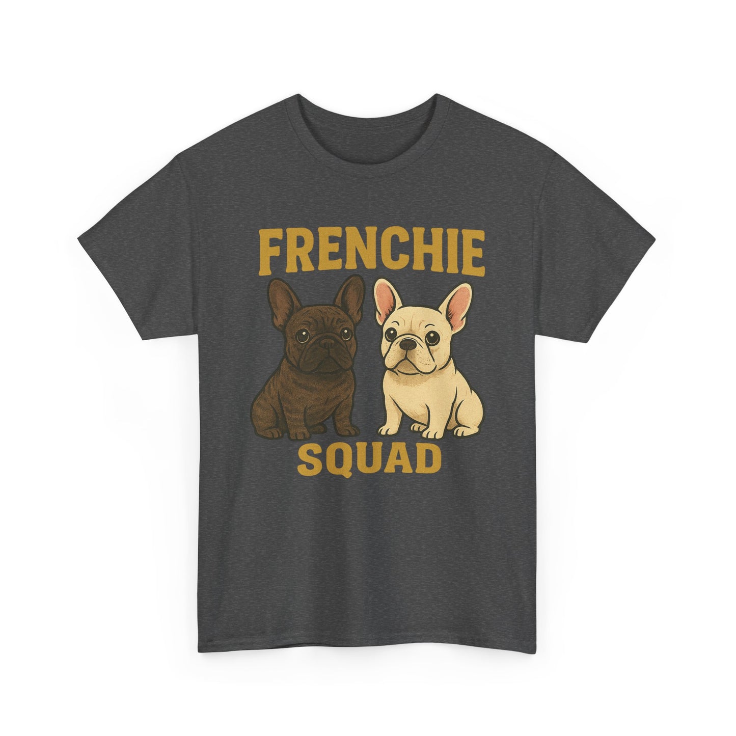 Frenchie Squad T-Shirt | Matching French Bulldog Lover Tee | Retro Dog Mom & Dad Shirt | Cute Frenchie Crew Top | Brindle & Cream Bulldog Graphic
