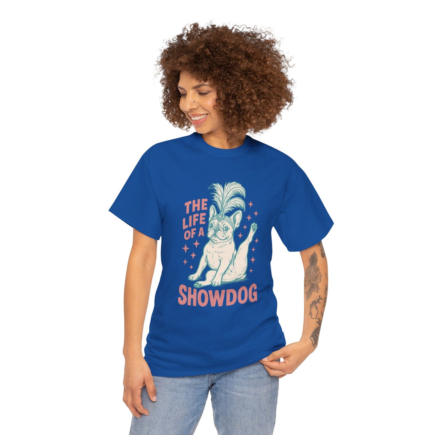 The Life of a Showdog Frenchie T-Shirt – Funny Retro French Bulldog Tee, Vintage Dog Lover Shirt, Cute Pet Parent Gift