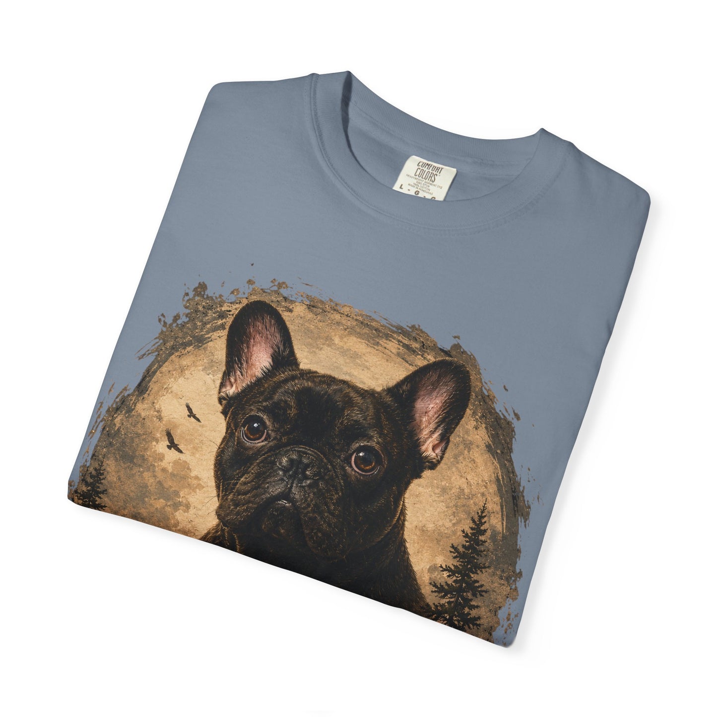 Black French Bulldog Shirt, Vintage Frenchie Nature Tee, Rustic French Bulldog Shirt, Dog Lover Gift, Frenchie Mountain Landscape Tee, Outdoors Dog Shirt, French Bulldog Art
