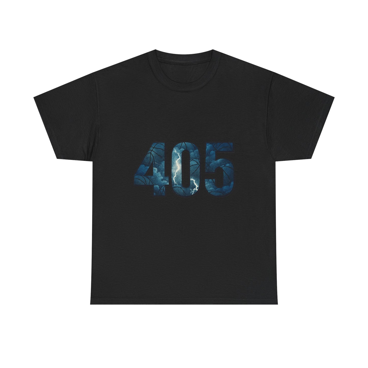 405 Thunder Lightning Tee | OKC Basketball Shirt | Oklahoma Area Code Shirt | Orange & Blue Thunder Fan Graphic Tee | Local Pride Shirt