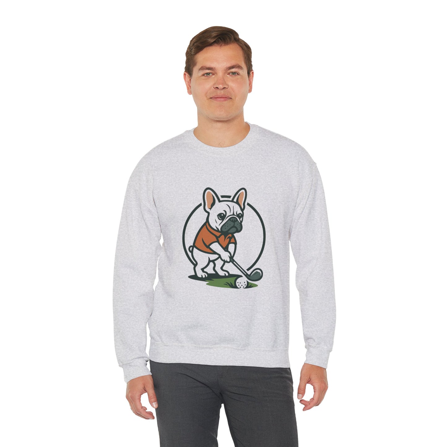 Cute Golfing Dog Sweatshirt | Unisex Heavy Blend Crewneck | Perfect for Dog Lovers, Golf Enthusiasts, and Casual Outings