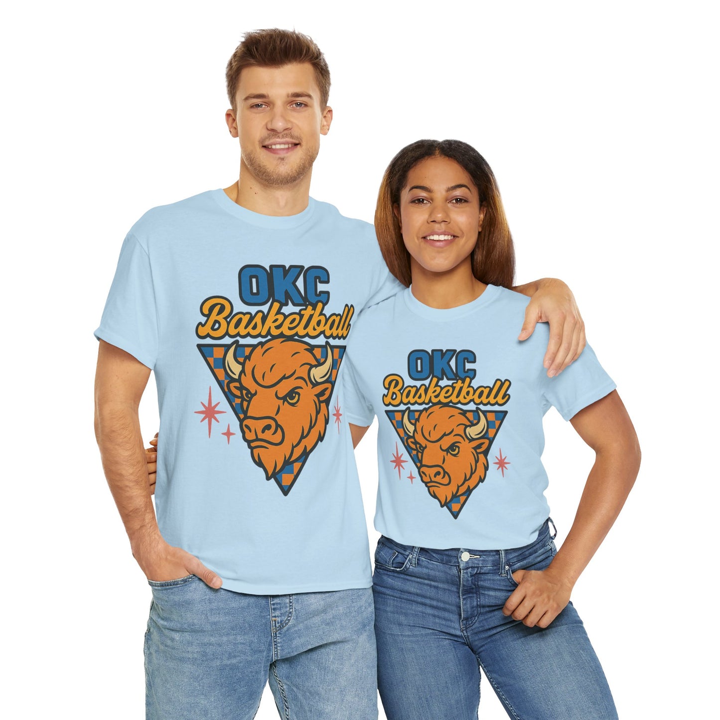 OKC Basketball Bison T-Shirt | Oklahoma City Retro Basketball Tee | Thunder Style Shirt | OKC Fan Gift | Vintage Sports Graphic