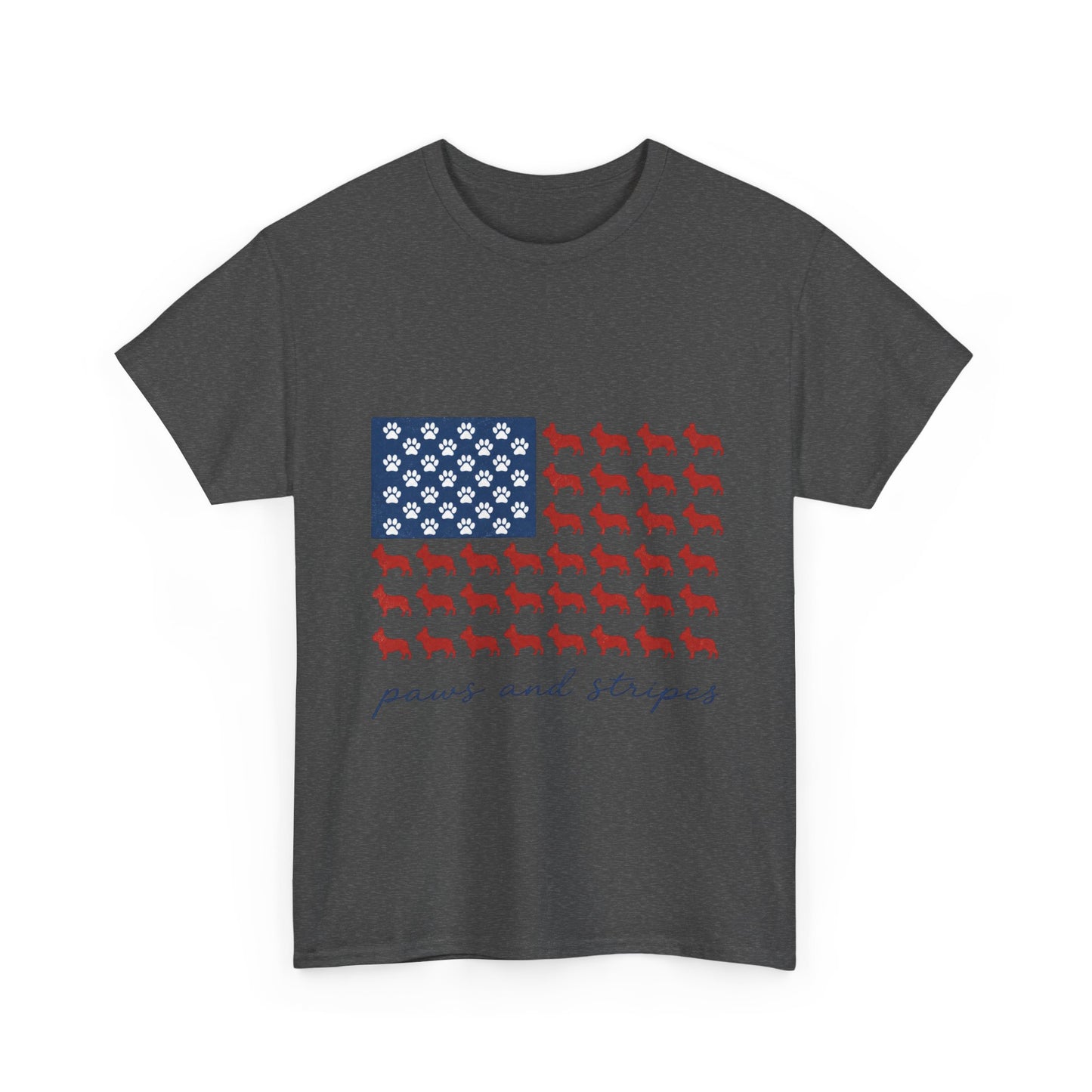 Paws and Stripes Shirt, Patriotic French Bulldog Tee, Frenchie American Flag Shirt, 4th of July Dog Lover Gift, USA Frenchie Tee