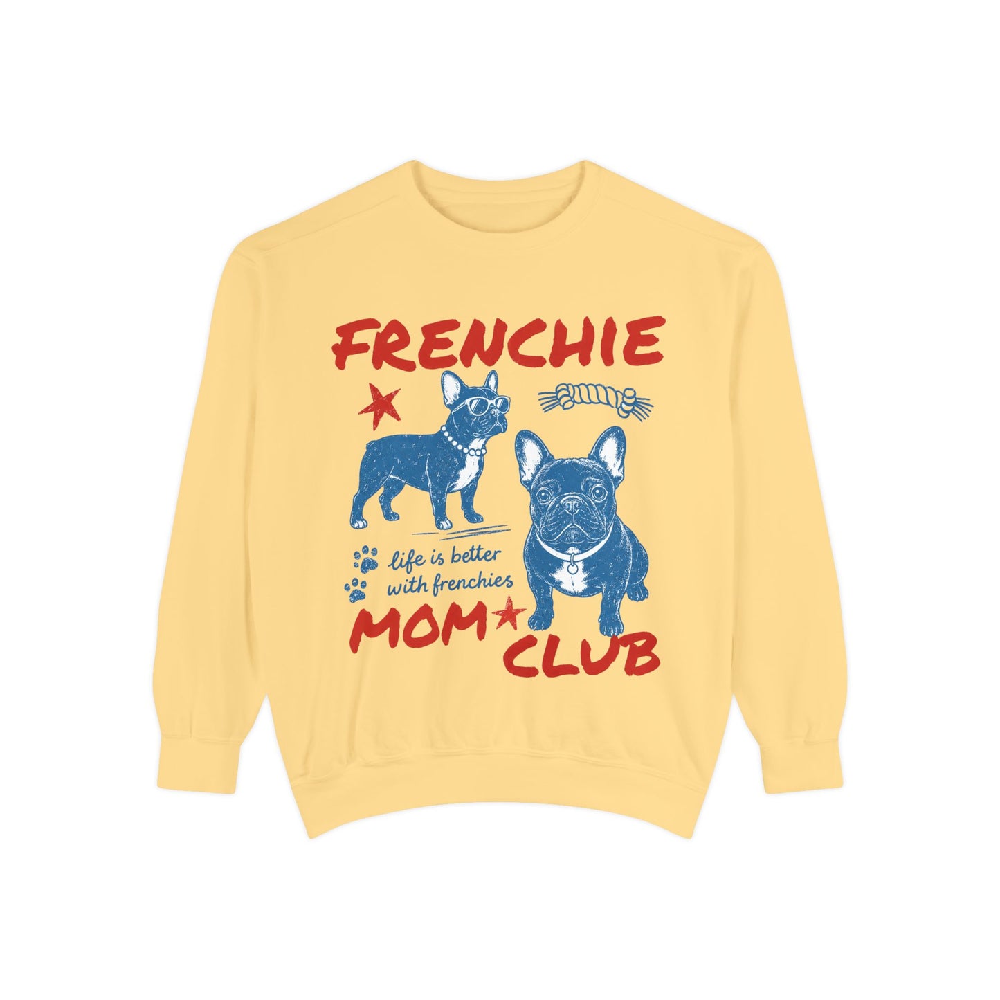 Frenchie Mom Club Sweatshirt, French Bulldog Mom Crewneck, Frenchie Mama Sweatshirt, Dog Mom Gift, Vintage French Bulldog Graphic Sweatshirt, Cozy Frenchie Lover Pullover