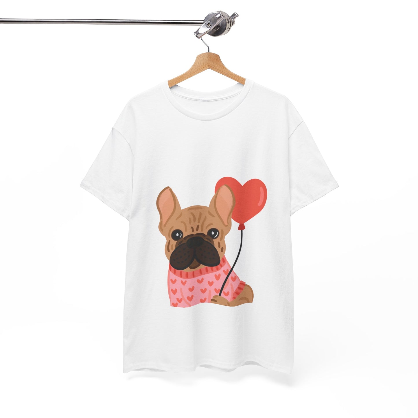 Valentine French Bulldog Shirt, Cute Frenchie Heart Balloon Tee, French Bulldog Valentine Gift, Dog Mom Valentine’s Shirt, Frenchie Love Tee