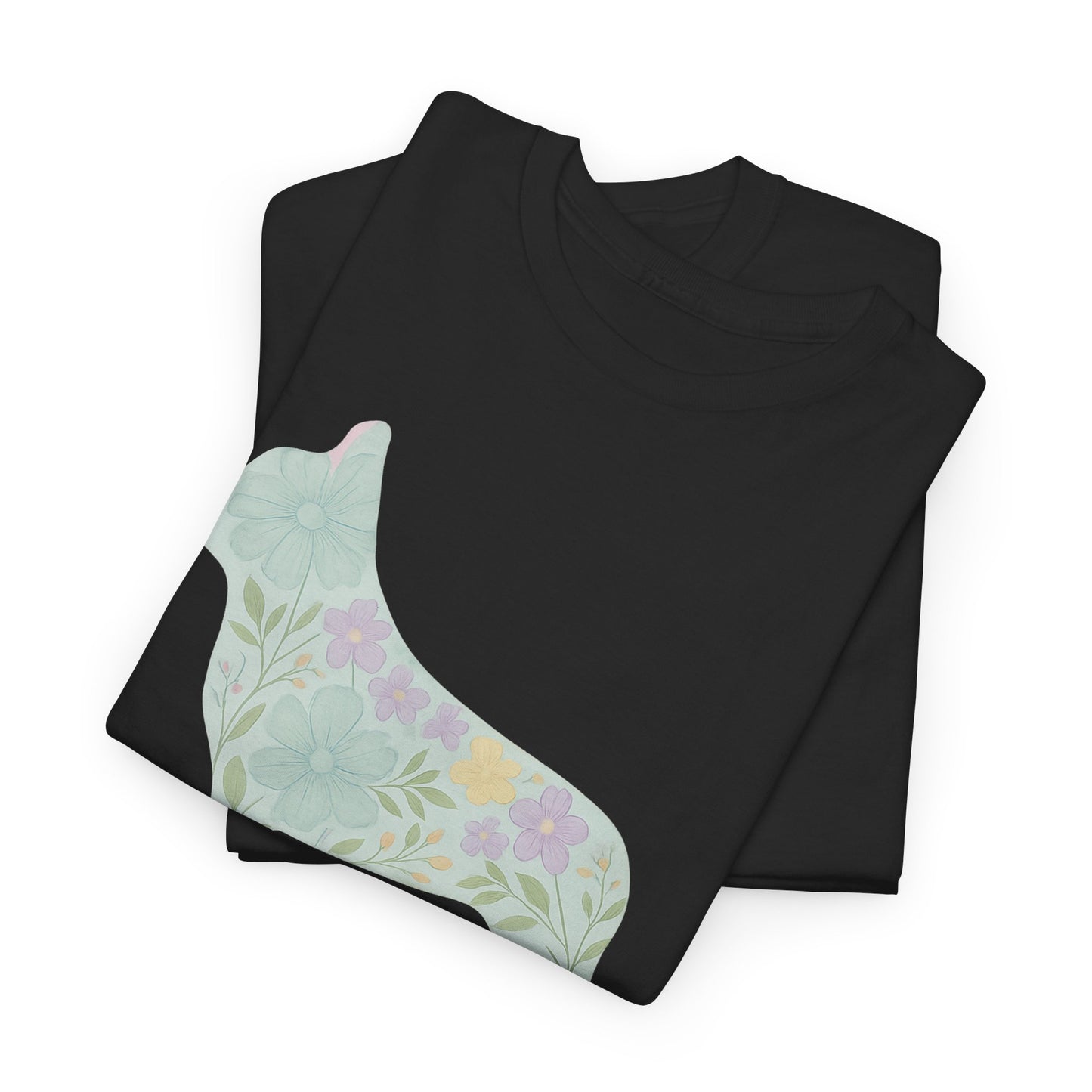 Floral French Bulldog T-Shirt | Pastel Dog Lover Tee | Soft Floral Frenchie Silhouette Shirt | Cute Gift for French Bulldog Moms