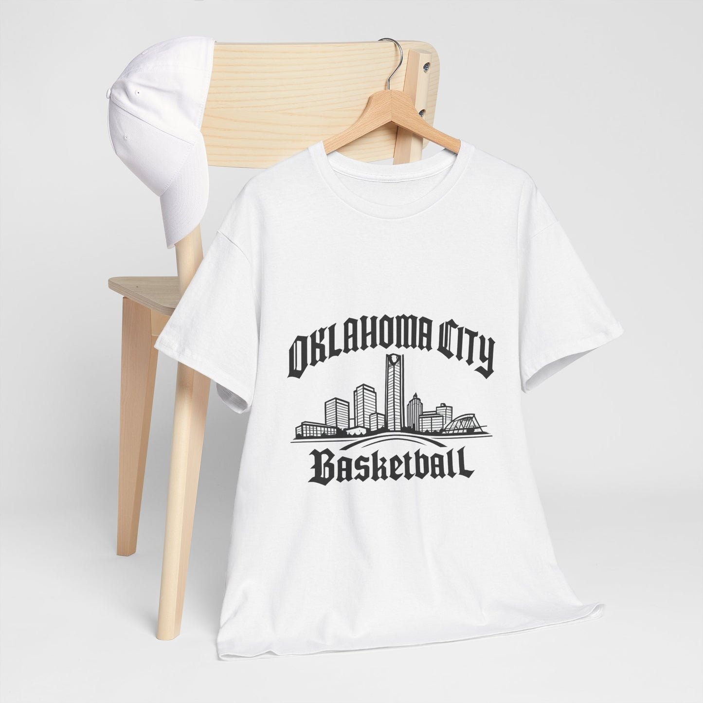 Oklahoma City Basketball Shirt, OKC Skyline Tee, Oklahoma Basketball Fan Shirt, thunder Sports Shirt, Orange Basketball Graphic Tee