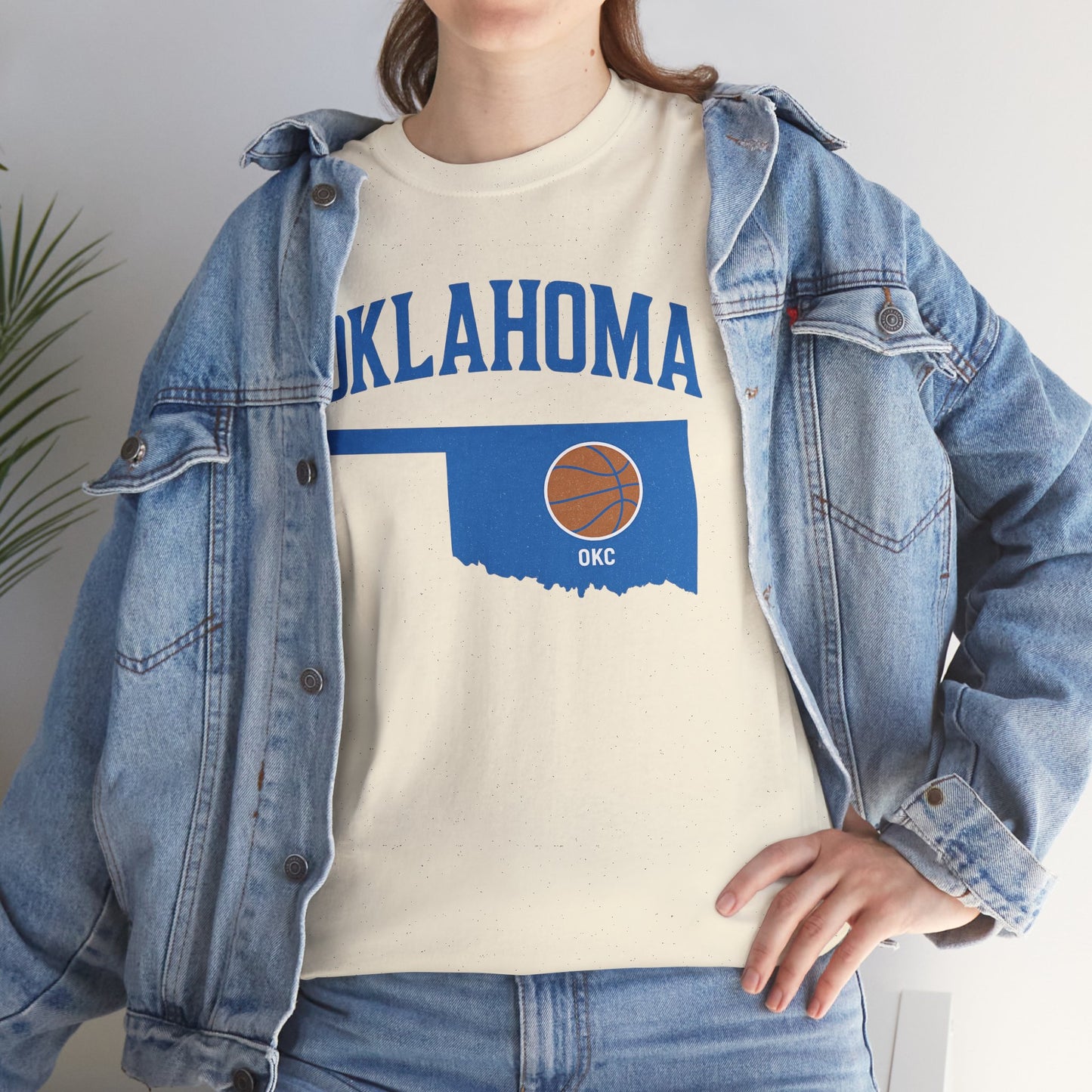 Oklahoma City Basketball Shirt | OKC Basketball Style Tee | Blue & Orange Oklahoma State T-Shir