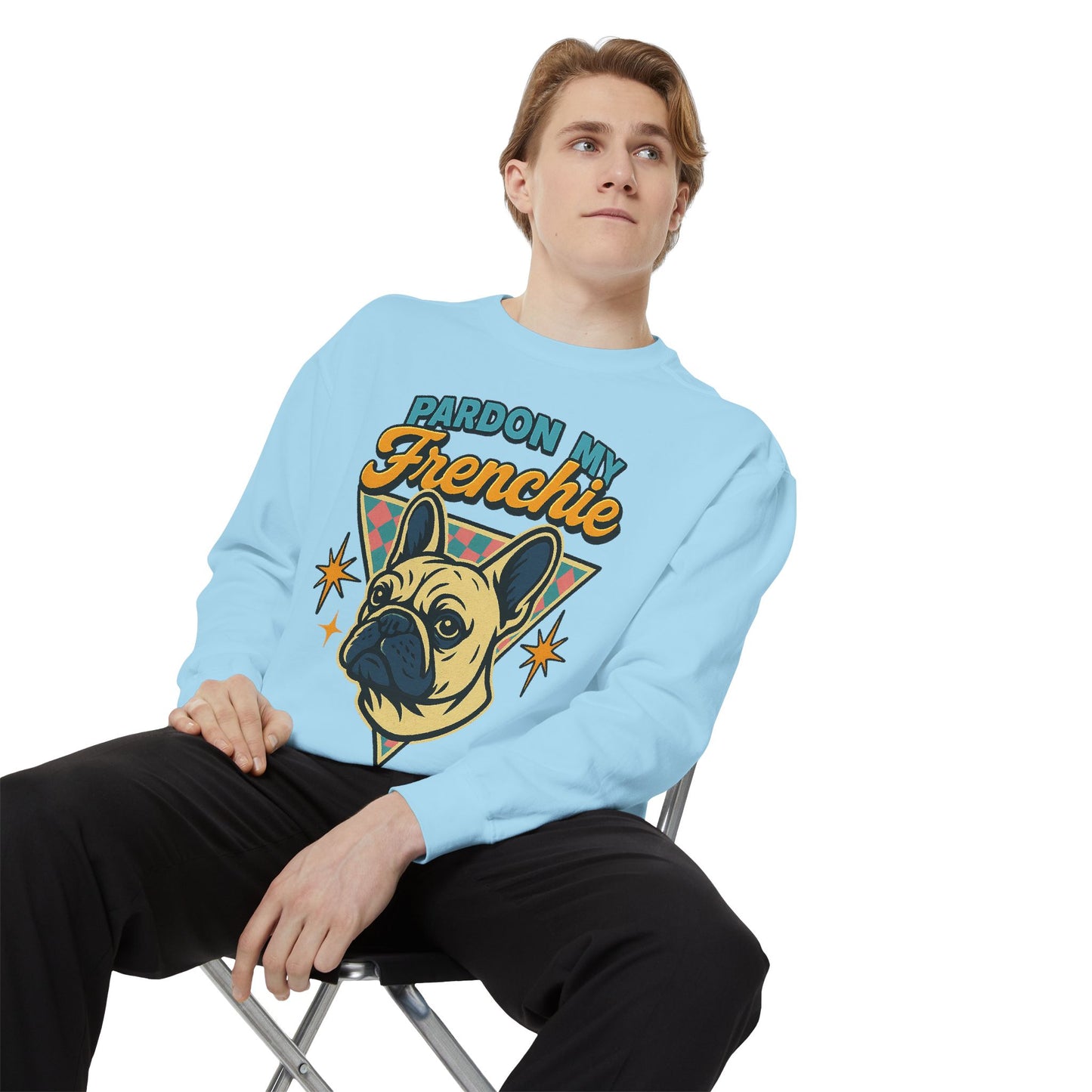 Pardon My Frenchie Sweatshirt | Retro French Bulldog Pullover | Funny Dog Lover Crewneck | Vintage Graphic Frenchie Gift