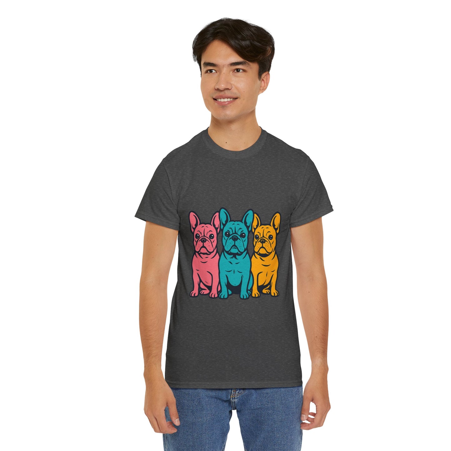 Pop Art French Bulldog T-Shirt | Colorful Frenchie Graphic Tee | Retro Dog Lover Shirt | Bright 80s Style Pet Gift | Fun Unisex Dog Mom Shirt