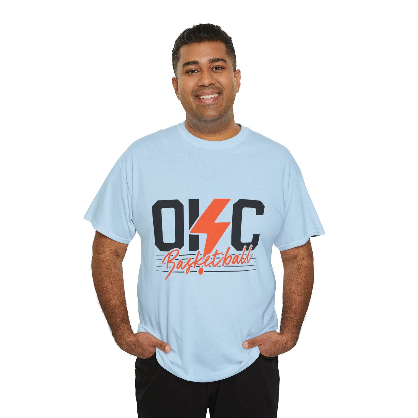 OKC Basketball Lightning Bolt Shirt • Retro Oklahoma City Hoops Tee • Blue & Orange Game Day T-Shirt • Local Basketball Fan Gift