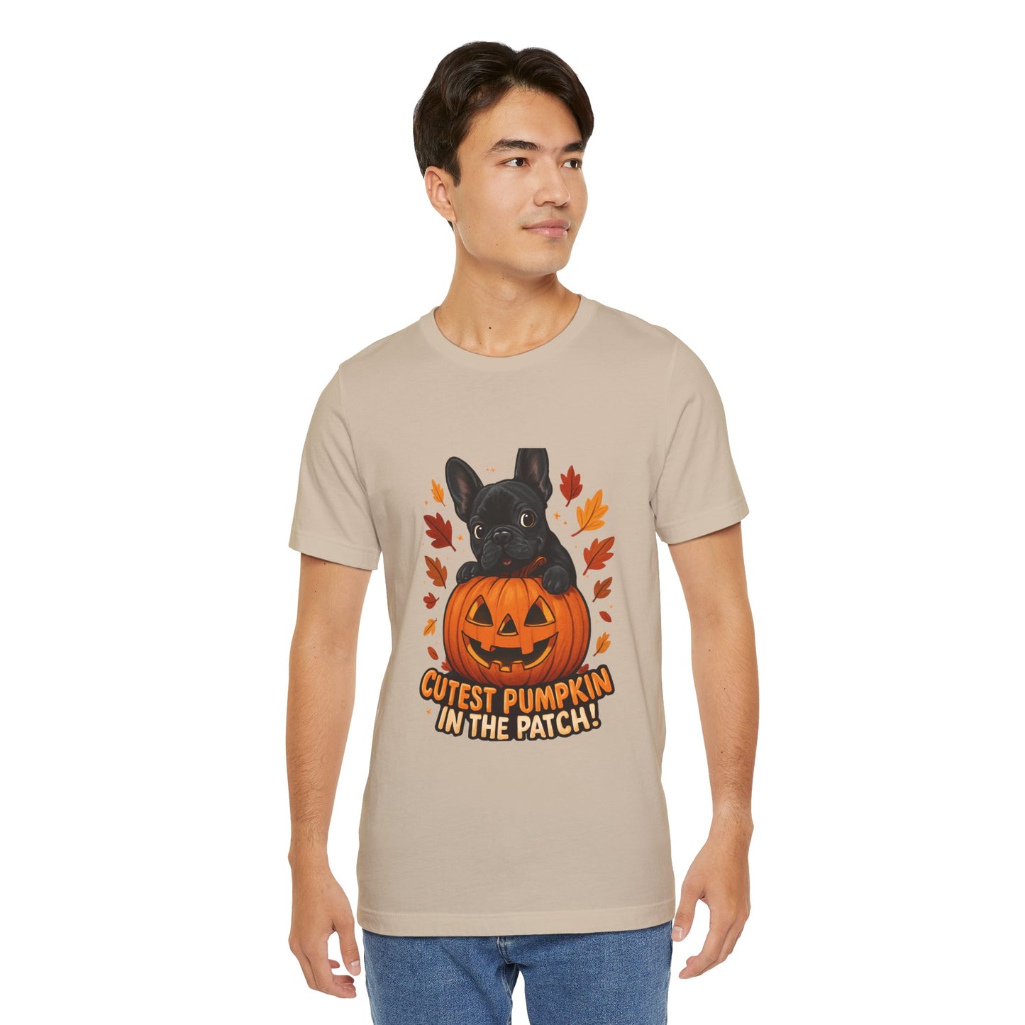 Cutest Pumpkin in the Patch Frenchie T-Shirt | Halloween Dog Lover Tee | Fall French Bulldog Shirt | Cute Pumpkin Patch Graphic Tee