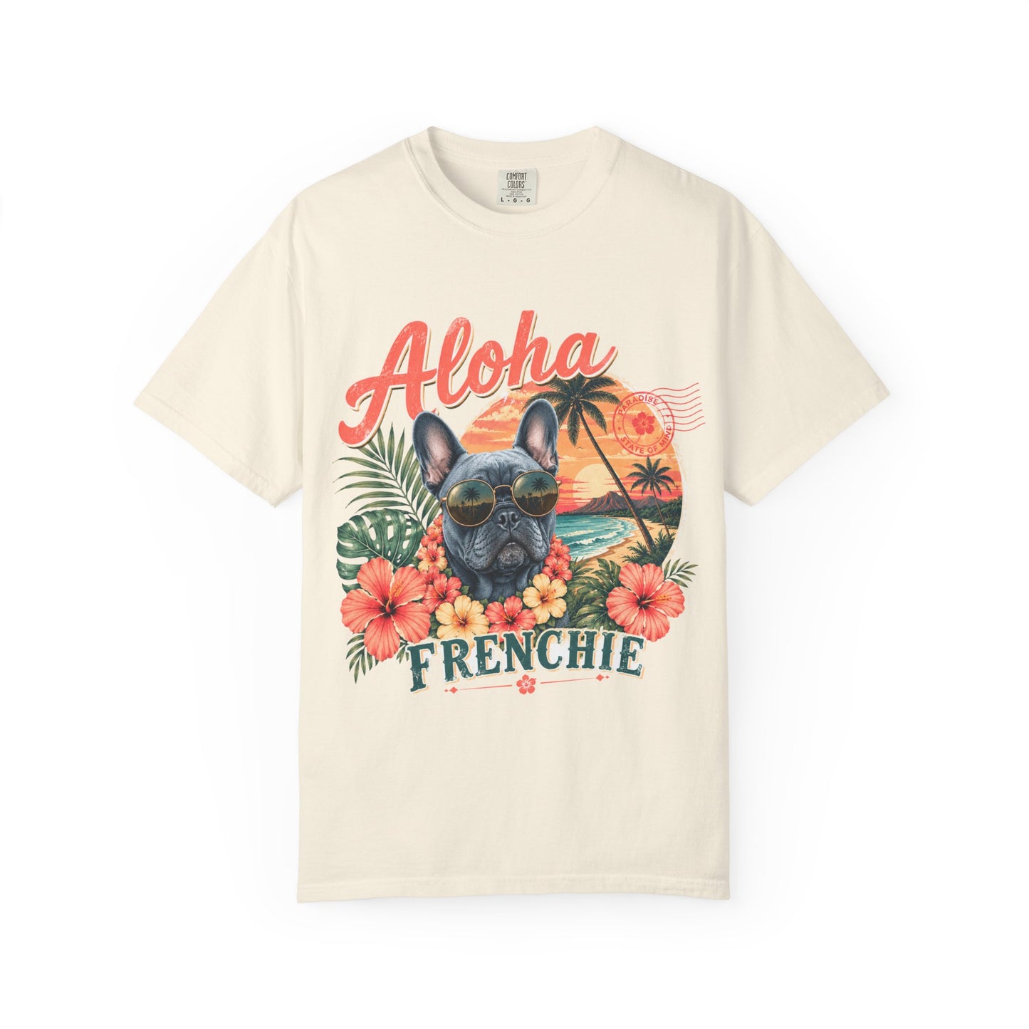 Aloha Frenchie T-Shirt — Hawaiian Sunset French Bulldog Tee