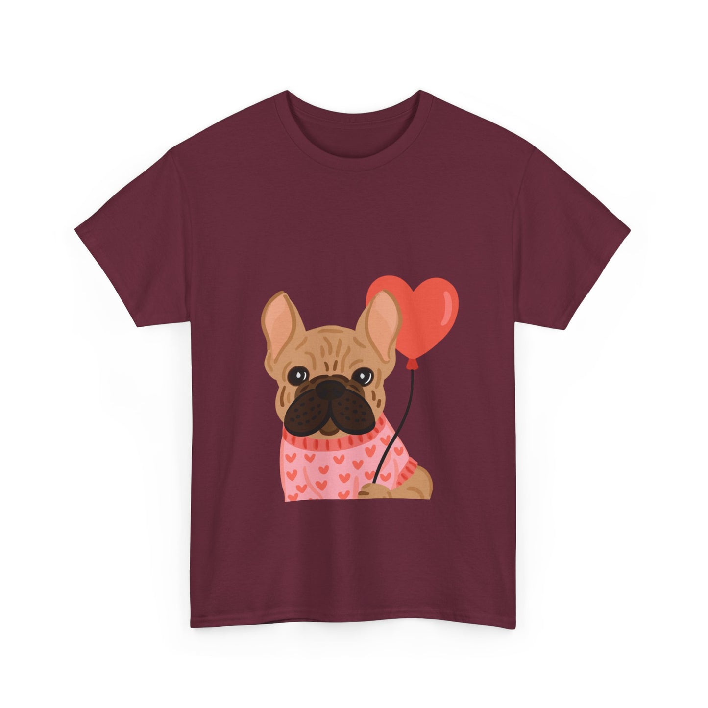 Valentine French Bulldog Shirt, Cute Frenchie Heart Balloon Tee, French Bulldog Valentine Gift, Dog Mom Valentine’s Shirt, Frenchie Love Tee