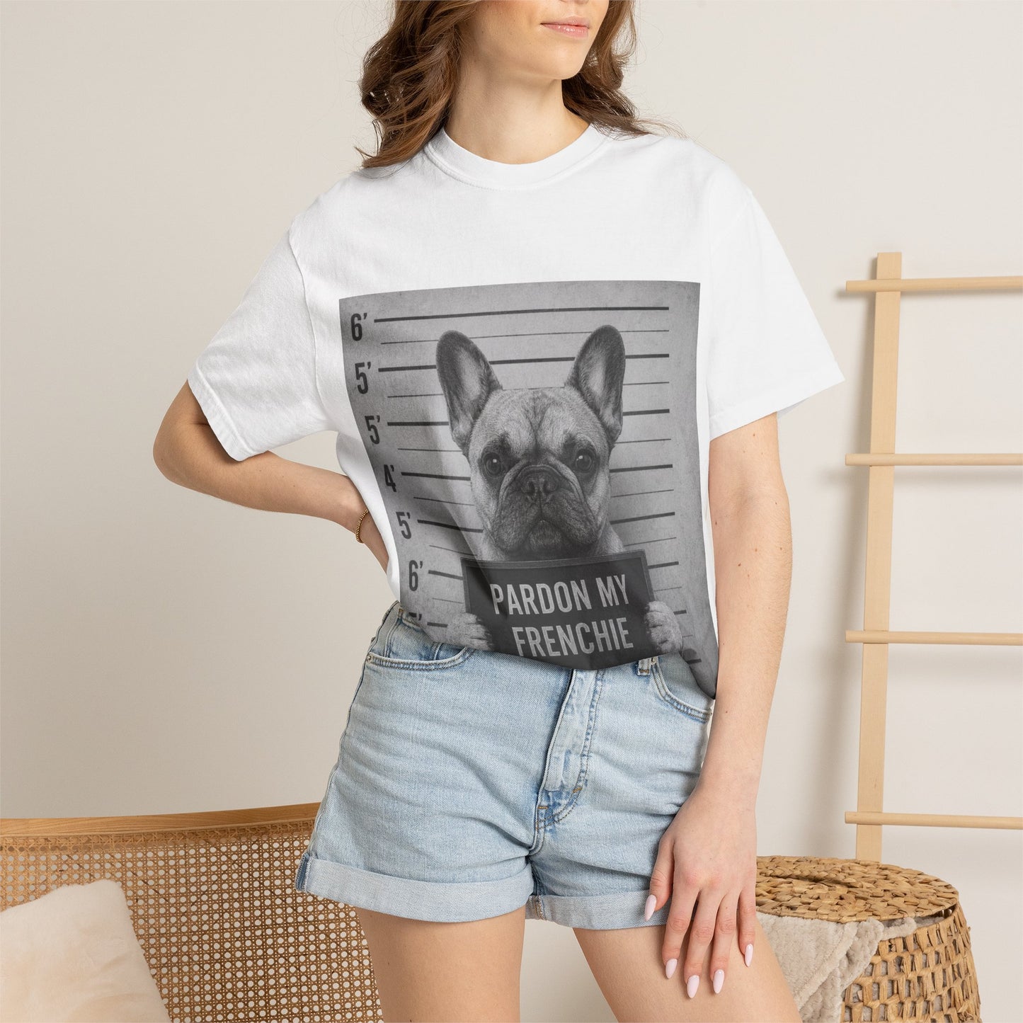 French Bulldog Mugshot T-Shirt – “Pardon My Frenchie” Graphic Tee