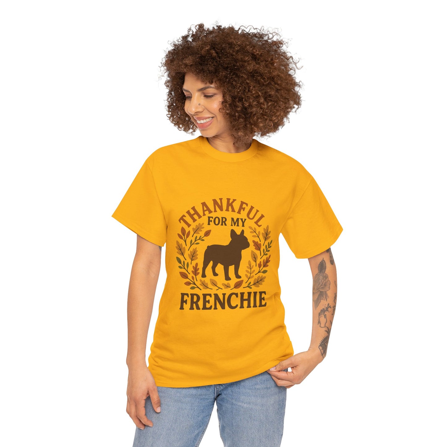 Thankful for My Frenchie Shirt – Fall French Bulldog T-Shirt, Thanksgiving Dog Lover Tee, Autumn Frenchie Gift for Pet Moms & Dads