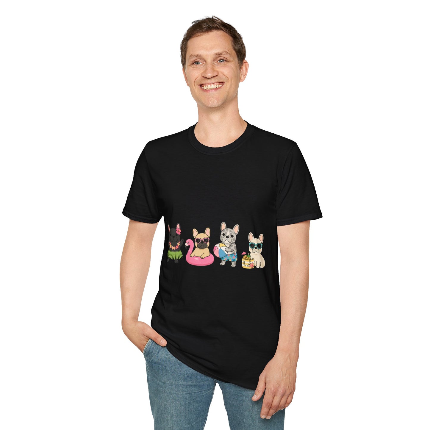 Summer French Bulldog Shirt, Beach Frenchie Tee, Cute Frenchie Summer Shirt, Vacation Dog Mom Shirt, Tropical French Bulldog Graphic Tee