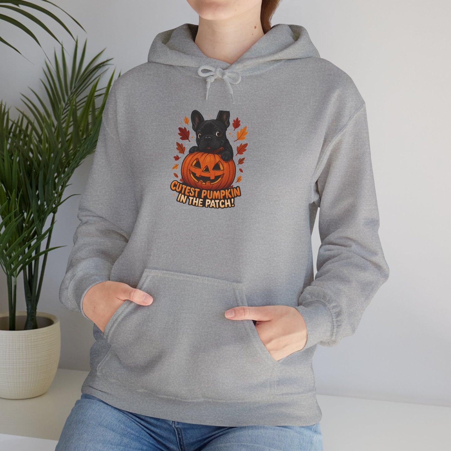 Cutest Pumpkin in the Patch Hoodie | Frenchie Fall Sweatshirt | Halloween Dog Lover Gift | Cozy French Bulldog Pumpkin Patch Hoodie
