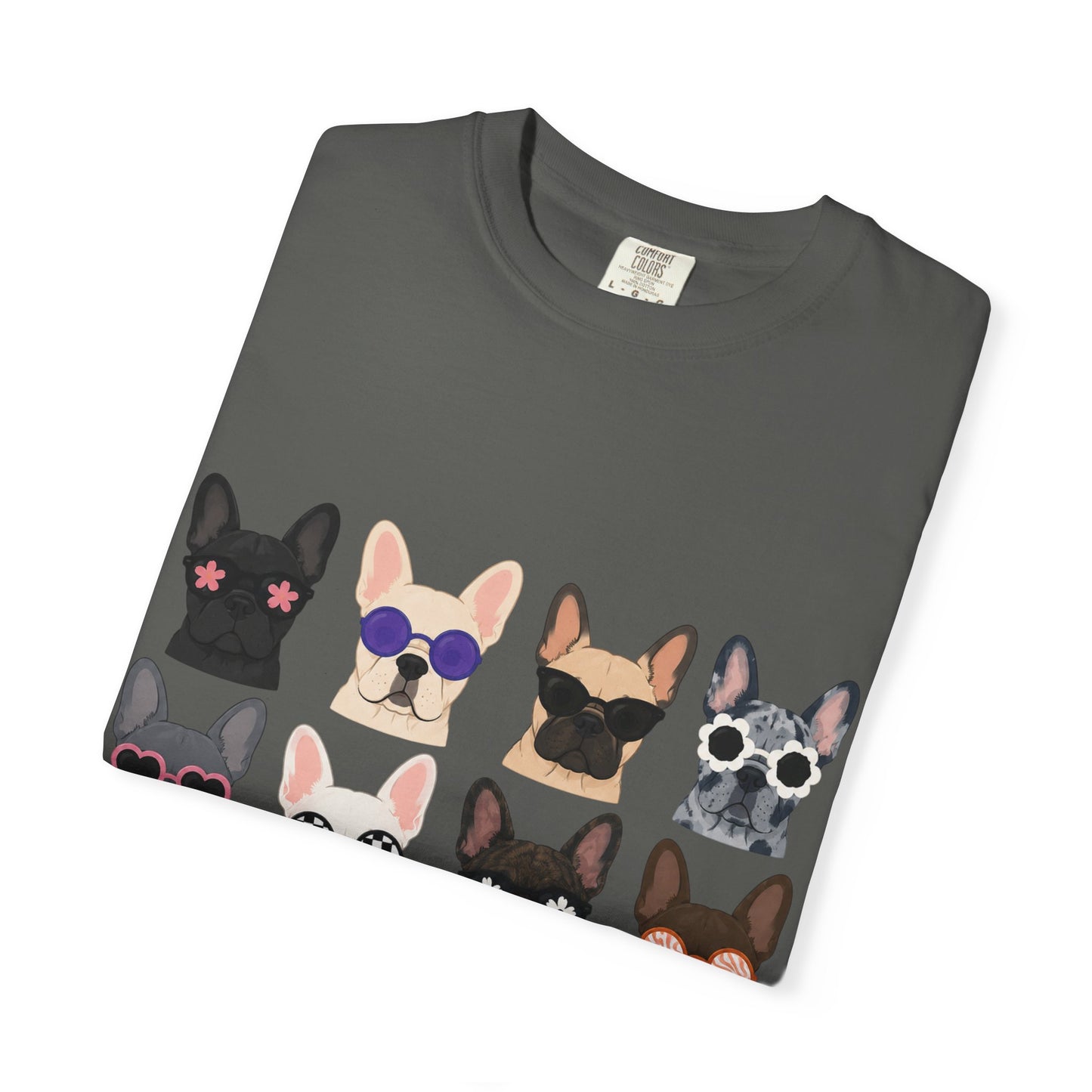 French Bulldog Sunglasses Shirt, Frenchie Faces Tee, Cute French Bulldog Shirt, Colorful Frenchie Dog Lover Gift, Dog Mom Graphic Tee