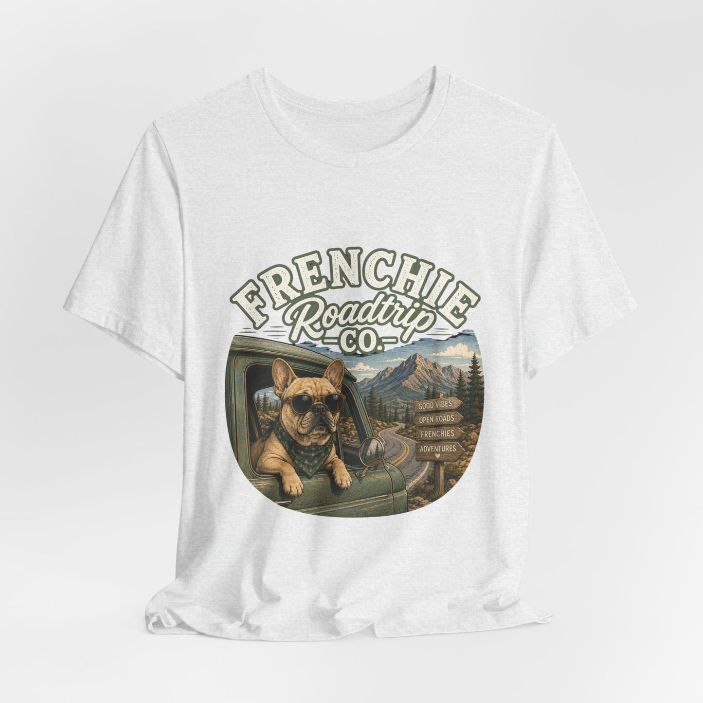 Frenchie Roadtrip Co Shirt, French Bulldog Road Trip Tee, Adventure Frenchie Shirt, Camping Dog Shirt, Travel Lover Gift, Vintage French Bulldog Tee, Outdoor Dog Apparel
