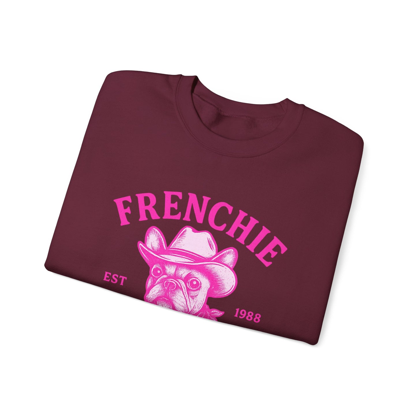 French Bulldog Cowboy Club Pullover | Vintage Western Frenchie Sweatshirt | Cute Dog Lover Gift | Unisex Frenchie Cowboy Sweater