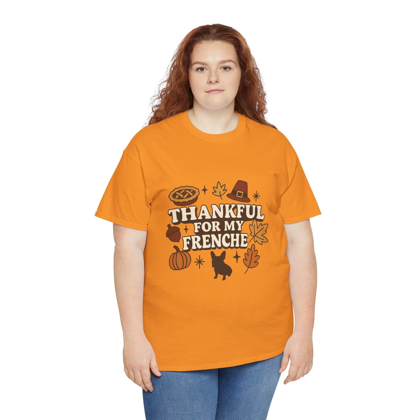 Thankful for My Frenchie Shirt – Thanksgiving French Bulldog Tee, Fall Dog Lover Gift, Autumn Pet Parent T-Shirt, Cute Pumpkin Pie Graphic