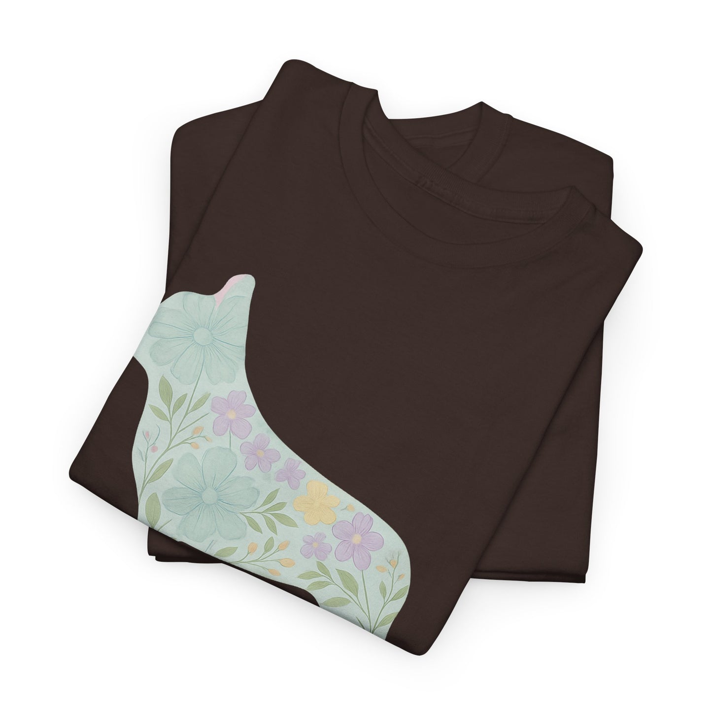 Floral French Bulldog T-Shirt | Pastel Dog Lover Tee | Soft Floral Frenchie Silhouette Shirt | Cute Gift for French Bulldog Moms